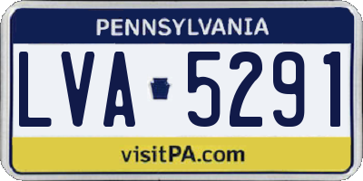 PA license plate LVA5291