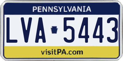 PA license plate LVA5443
