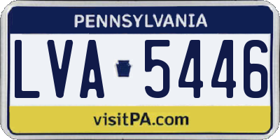 PA license plate LVA5446