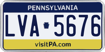 PA license plate LVA5676