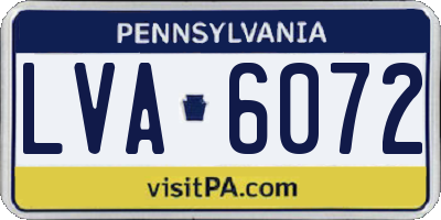 PA license plate LVA6072