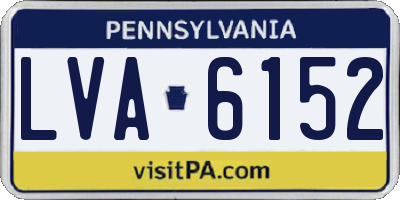 PA license plate LVA6152
