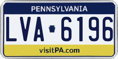PA license plate LVA6196