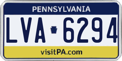 PA license plate LVA6294