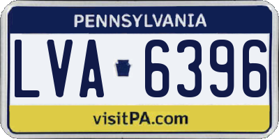 PA license plate LVA6396