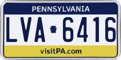 PA license plate LVA6416
