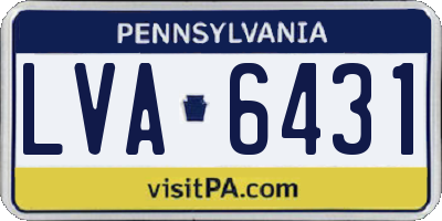 PA license plate LVA6431