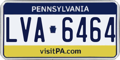 PA license plate LVA6464