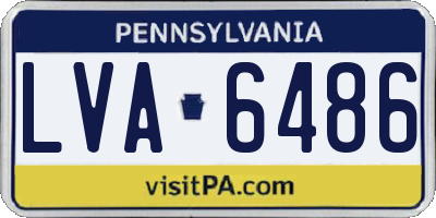 PA license plate LVA6486