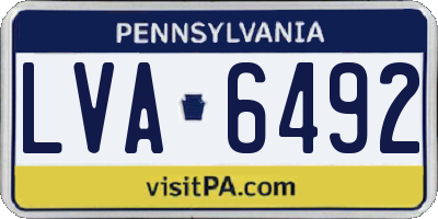 PA license plate LVA6492