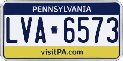 PA license plate LVA6573
