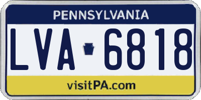 PA license plate LVA6818