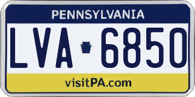 PA license plate LVA6850