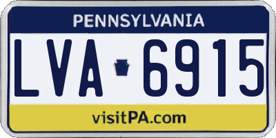 PA license plate LVA6915