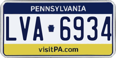 PA license plate LVA6934