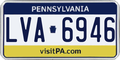PA license plate LVA6946
