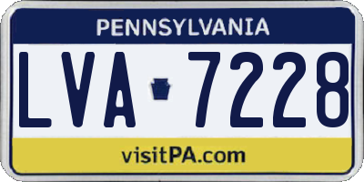 PA license plate LVA7228