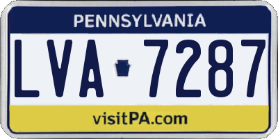PA license plate LVA7287