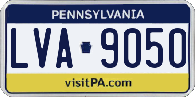 PA license plate LVA9050