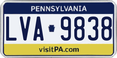 PA license plate LVA9838