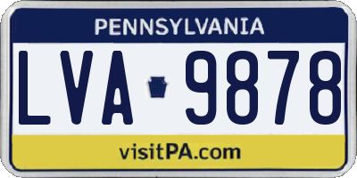 PA license plate LVA9878