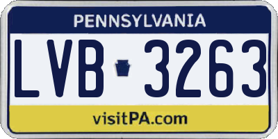 PA license plate LVB3263