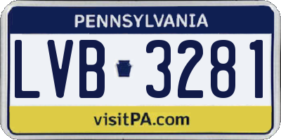 PA license plate LVB3281