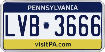 PA license plate LVB3666