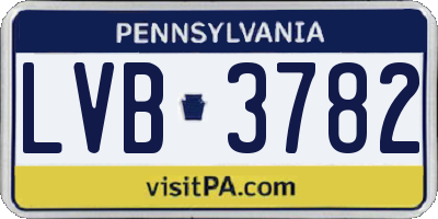 PA license plate LVB3782