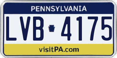 PA license plate LVB4175