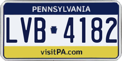 PA license plate LVB4182