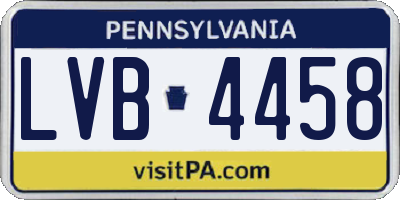 PA license plate LVB4458