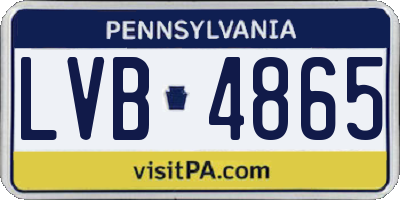 PA license plate LVB4865