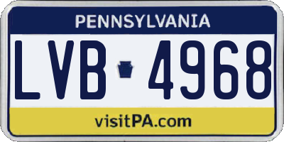 PA license plate LVB4968