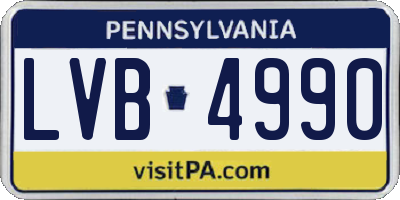 PA license plate LVB4990