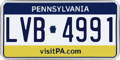 PA license plate LVB4991
