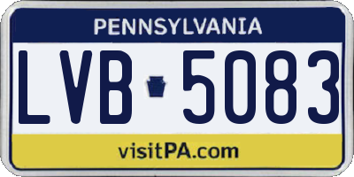 PA license plate LVB5083