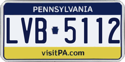 PA license plate LVB5112