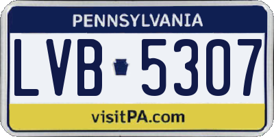PA license plate LVB5307