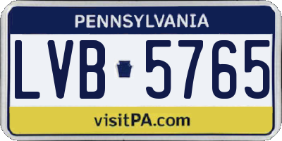 PA license plate LVB5765