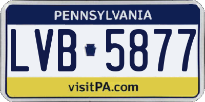 PA license plate LVB5877
