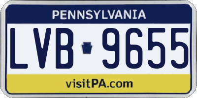 PA license plate LVB9655