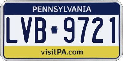 PA license plate LVB9721