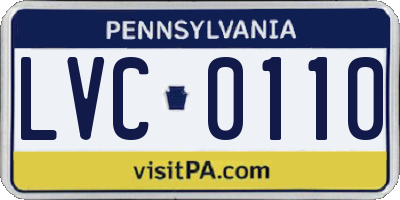 PA license plate LVC0110