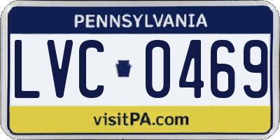 PA license plate LVC0469