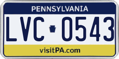 PA license plate LVC0543