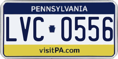 PA license plate LVC0556
