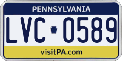 PA license plate LVC0589