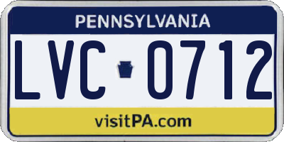 PA license plate LVC0712
