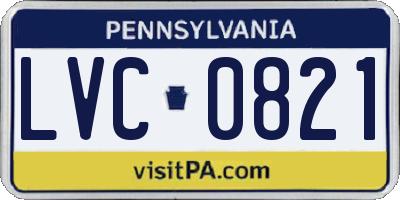 PA license plate LVC0821
